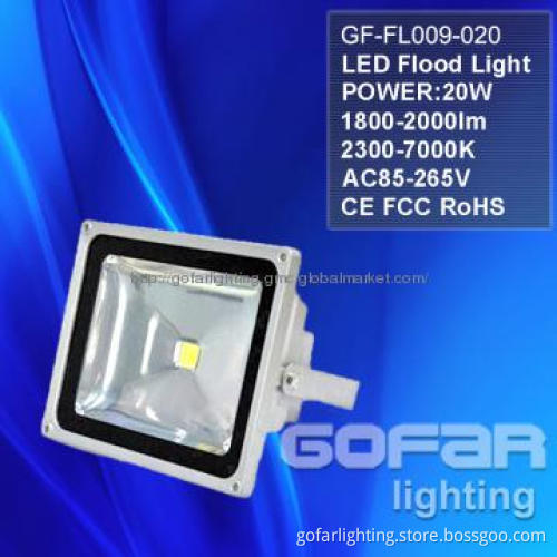 LED Flood Light 20W High Power 1800-2000lm CE/RoHS/FCC